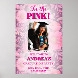 High Spirits In The Pink! Hot Pink Graduation Poster