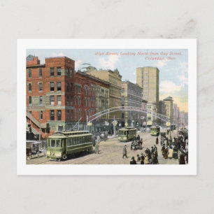 High St., Columbus, Ohio 1910 Vintage Vykort