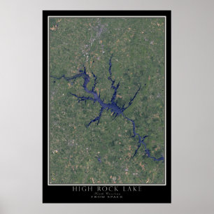 High Sten Sjö North Carolina från Space Satellite Poster