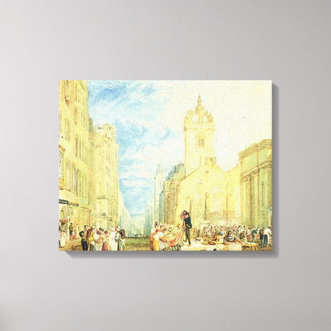 High Street, Edinburgh, c.1818 (w/c, penna, bläck, Canvastryck (Framsida)