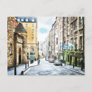 ็ High Street Edinburgh Road Alley Historic Vykort