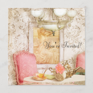 High Tea Party-inbjudan. Shabby chic, Victorian. Inbjudningar