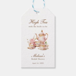 High Tea Pastel Gold Bridal Shower Presentetikett