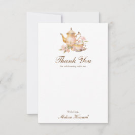 High Tea Pastel Gold Bridal Shower Tack Kort