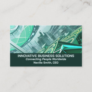 High Tech Business Cityscape Visitkort