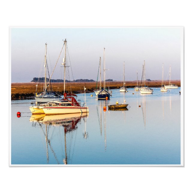  High tide in the harbour on a calm evening. Fototryck (Framsidan)