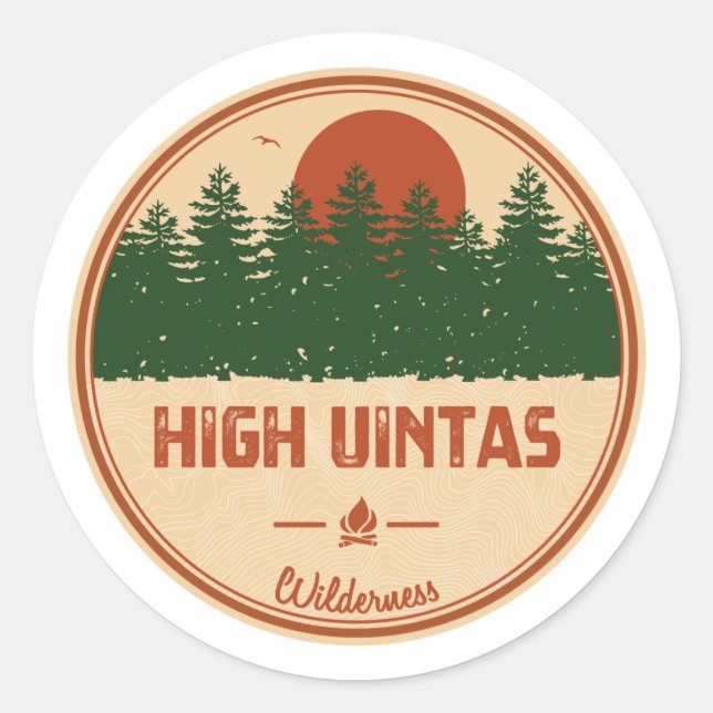High Uintas Wilderness Utah Runt Klistermärke (Framsida)
