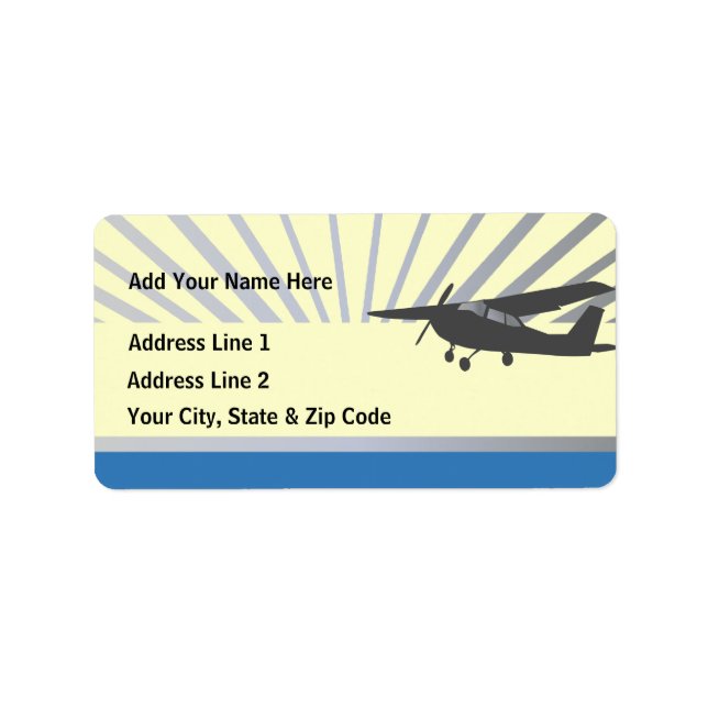 High Vinge Aircraft - Anpassningsbar Text Adressetikett (Framsidan)