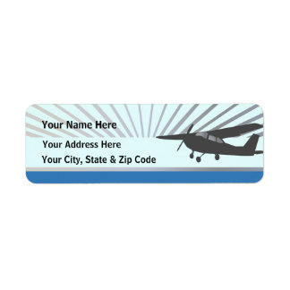 High Vinge Aircraft - Anpassningsbar Text Returadress Etikett