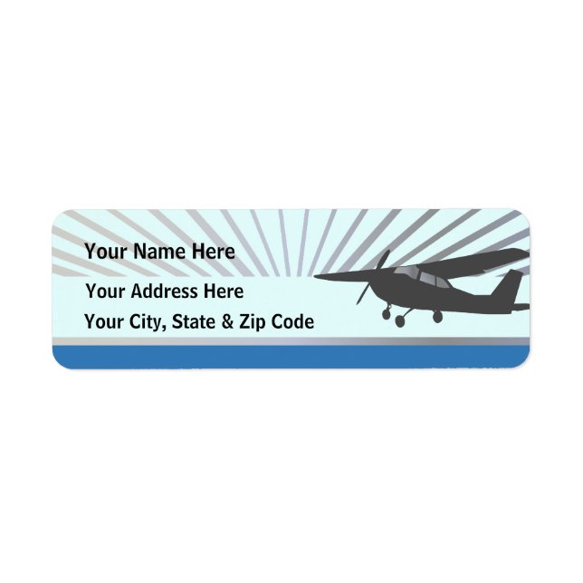 High Vinge Aircraft - Anpassningsbar Text Returadress Etikett (Framsidan)