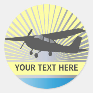 High Vinge Aircraft - Anpassningsbar Text Runt Klistermärke
