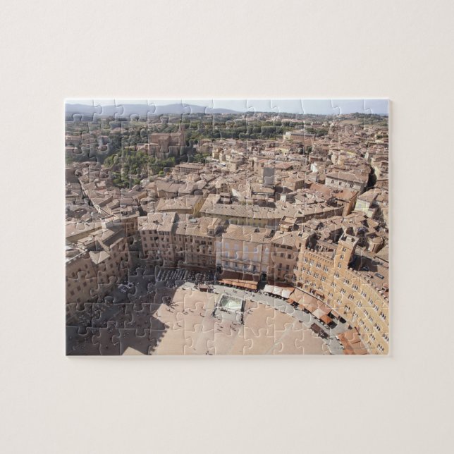 High Vinkel View of Townscape, Siena, Italien Pussel (Horisontell)