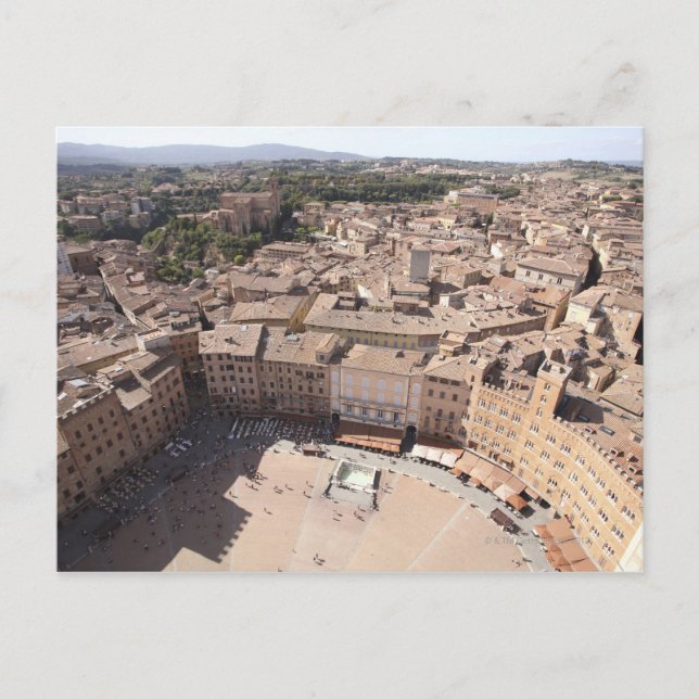 High Vinkel View of Townscape, Siena, Italien Vykort (Framsida)