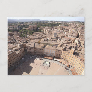High Vinkel View of Townscape, Siena, Italien Vykort
