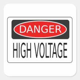 High voltage danger fyrkantigt klistermärke