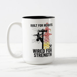 High Voltage Lineman Pride Quote Ceramic Två-Tonad Mugg