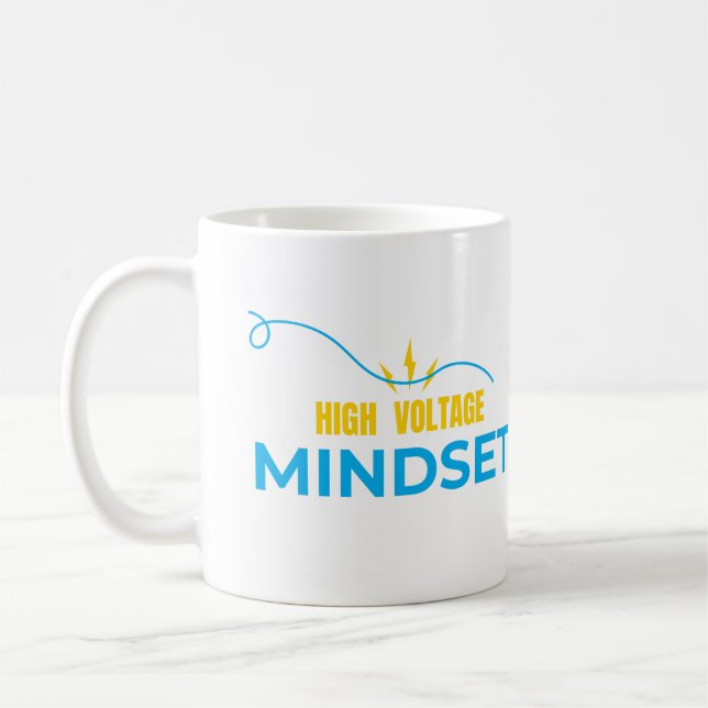 High Voltage Mindset Mug-Energy Motivation Design Kaffemugg (Vänster)