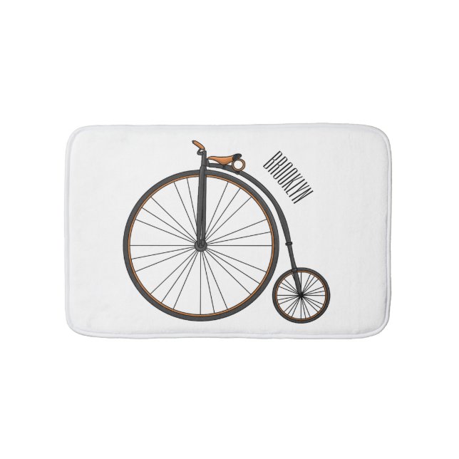High wheel bicycle cartoon illustration  badrumsmatta (Framsidan)