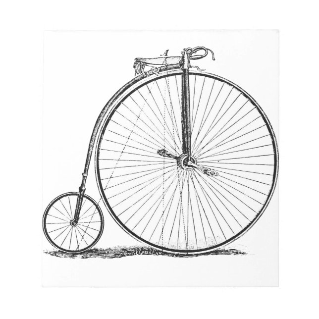 High Wheeler Bicycle Penny Farthing Anteckningsblock (Framsida)