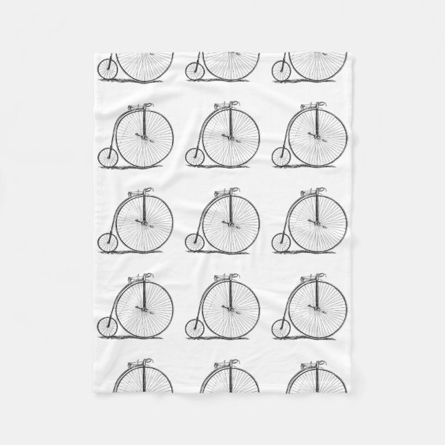 High Wheeler Bicycle Penny Farthing Fleecefilt (Framsidan)