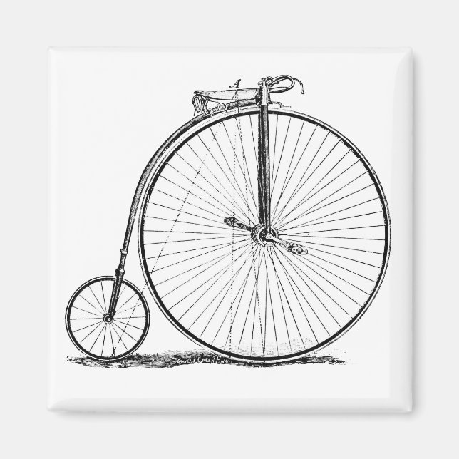 High Wheeler Bicycle Penny Farthing Magnet (Framsidan)