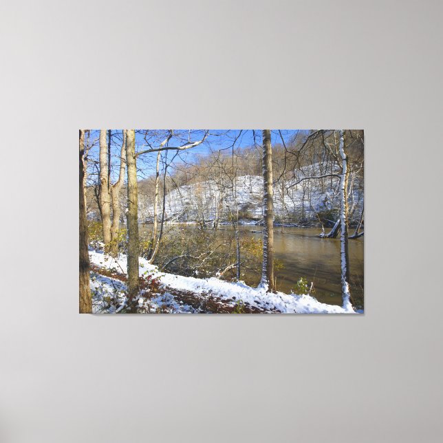 Highbanks Metro Park, High Bluffs, Winter, Ohio Canvastryck (Framsida)