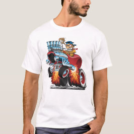 Highboy Hot rod Tävling Car Tecknad Illustration T Shirt