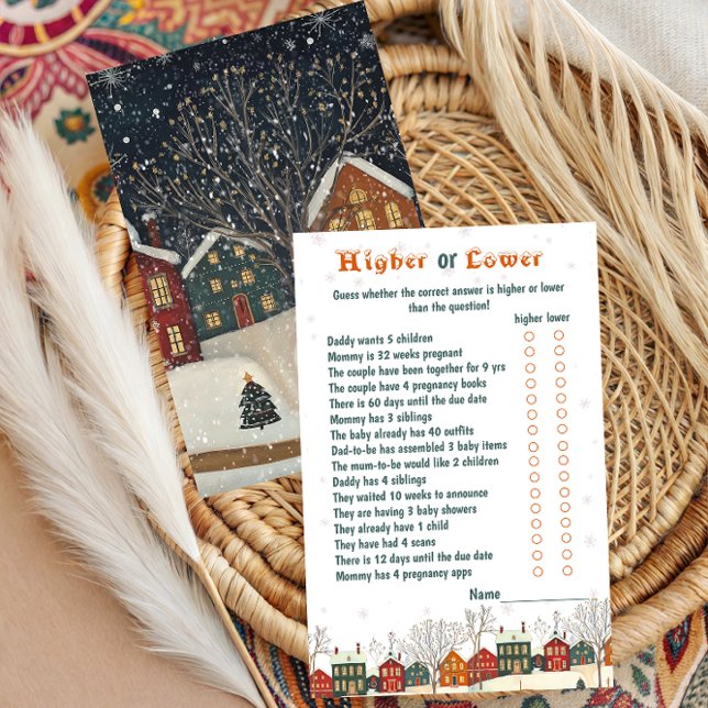 Higher or Lower Baby Shower Game Winter Snowy  (Skapare uppladdad)
