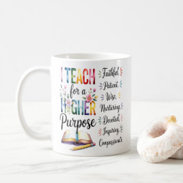Higher Purpose Book Flowers Pencil Illustration Kaffemugg