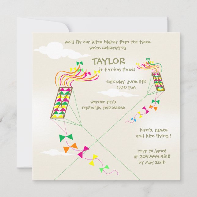 Higher upp - drakefödelsedag invitations-4 inbjudningar (Framsida)