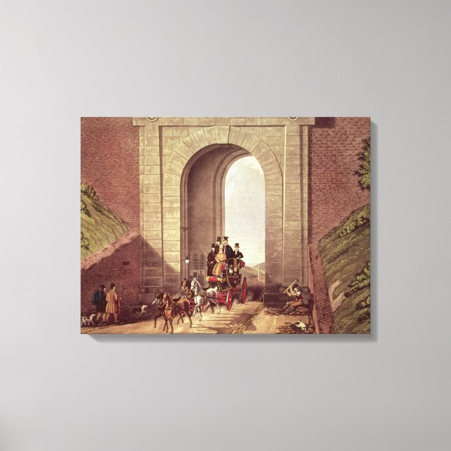 Highgate Tunnel, graverad av George Hunt, 1830 Canvastryck (Framsida)