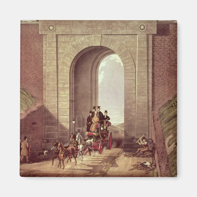 Highgate Tunnel, graverad av George Hunt, 1830 Magnet (Framsidan)