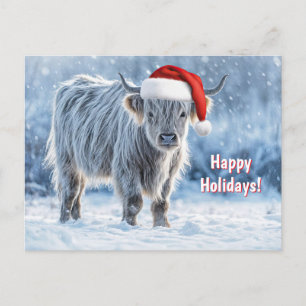 Highland Calf i Glad helg Cute Snö Vykort