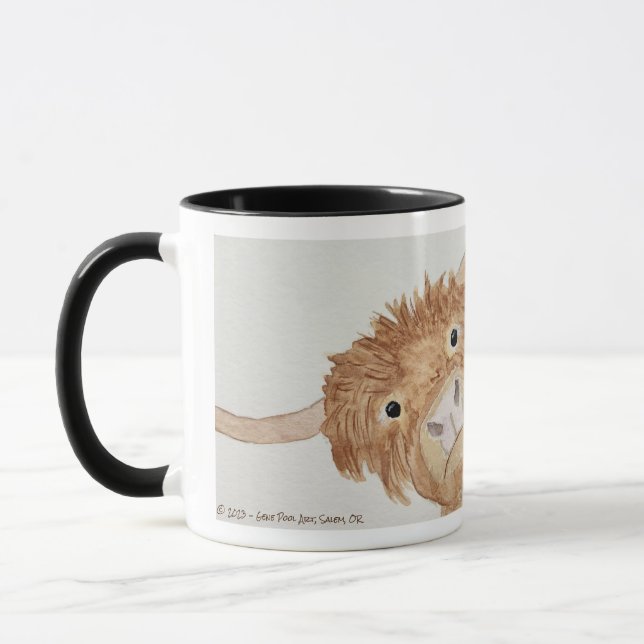 Highland Cattle Cow Original Art Mugg (Vänster)