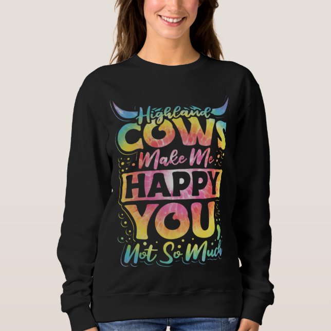 Highland Cattle Cute Highland Cows Make Me Happy f T Shirt (Framsida)