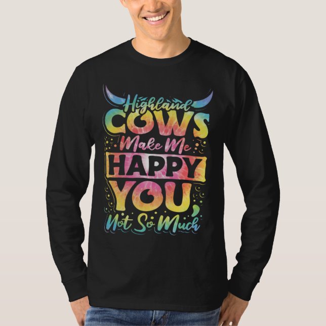 Highland Cattle Cute Highland Cows Make Me Happy f T Shirt (Framsida)