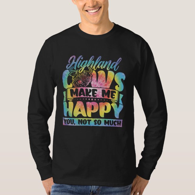 Highland Cattle Cute Highland Cows Make Me Happy f T Shirt (Framsida)