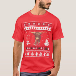Highland Cattle Ugly God jul T Shirt