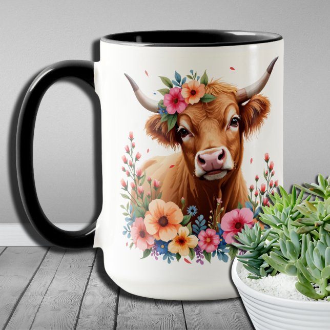 Highland Charm Design Cute Scottish Highland Cow Mugg (Skapare uppladdad)