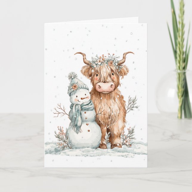 Highland Christmas Friends Helgkort (Framsida)