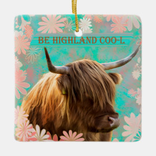 Highland Coo Julgransprydnad Keramik