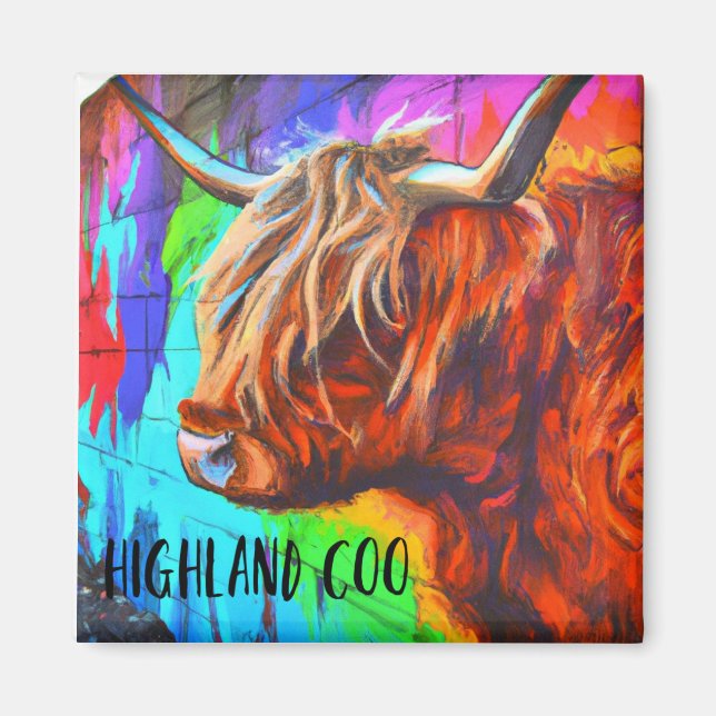 Highland coo magnet (Framsidan)