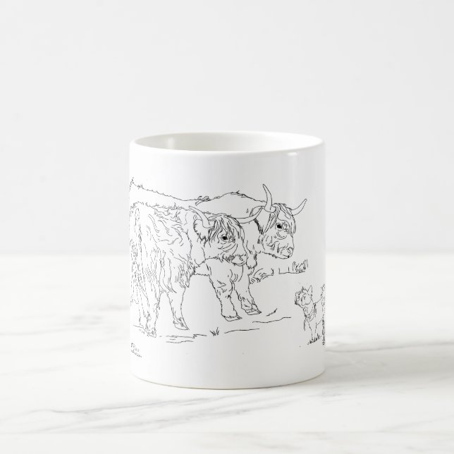 Highland ’Coos’ with Scottie Hundar Coffee Mugg (Center)