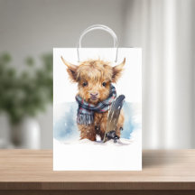 Highland Cow-abunga Gift Bag - White