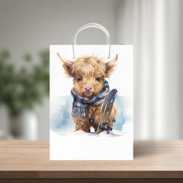 Highland Cow-abunga Gift Bag - White