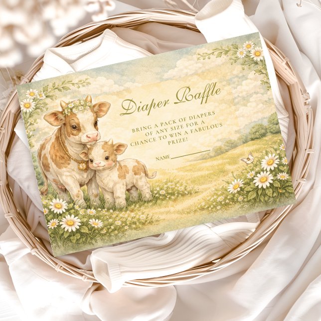 Highland Cow Baby Shower Diapper Raffle Tilläggskort (Skapare uppladdad)