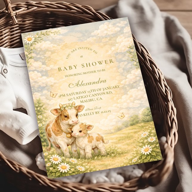 Highland Cow Baby Shower Inbjudningar (Skapare uppladdad)