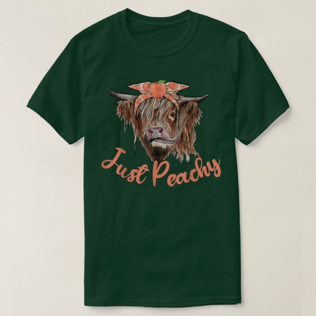 Highland Cow Bandana Just Peachy Westernare Land P T Shirt (Design framsida)