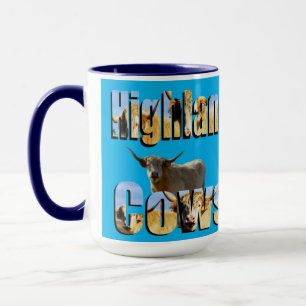 Highland Cow Bild Logotyp, Kaffe Mugg