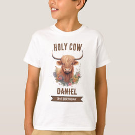 Highland Cow Birthday T Shirt